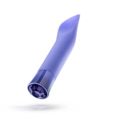 Angled view of the Singapore Blush Oh My Gem lavender vibrator showing its soft silicone shaft and gemstone-inspired base, blending beauty and power for trans masc and femme-aligned users alike.