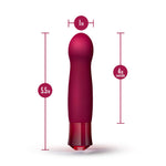Singapore Blush Oh My Gem “Classy” vibrator shown with sizing—5.5 inches total length, 4 inches insertable—crafted for precise internal stimulation with queer body ergonomics in mind.