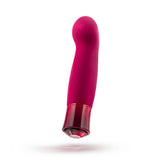 Curved profile of the Singapore Blush Oh My Gem “Classy” G-spot vibrator, highlighting its rounded tip and UltraSilk® finish—ideal for FTM or non-binary users desiring luxurious, body-safe pleasure.