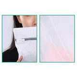 Zoomed-in texture of TOMSCOUT's high-density laundry bag mesh with smooth zip guard—engineered to extend the life of compression tops and soft-stretch fabrics.