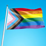Vibrant New Pride Flag featuring bold rainbow colors, a symbol of LGBTQ+ pride and diversity. Experience the vivid expression of inclusivity with the TOMSCOUT LGBTQ+ New Pride Flag.